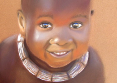 Drawing titled "Himba" by Renate Dohr, Original Artwork, Pastel