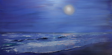 Painting titled "Moonlight" by Renate Dohr, Original Artwork, Oil