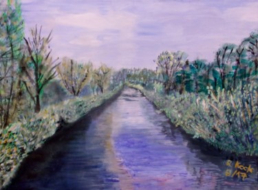 Malerei mit dem Titel "Kanal in Bad Bederk…" von Renate Kock, Original-Kunstwerk, Öl