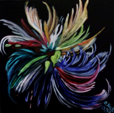 Malerei mit dem Titel "Flower Power" von Renate Kock, Original-Kunstwerk, Acryl