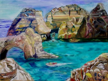 Schilderij getiteld "Urlaub an der Algar…" door Renate Kock, Origineel Kunstwerk, Olie