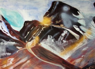Malerei mit dem Titel "Schnee und Eis" von Renate Kock, Original-Kunstwerk, Acryl