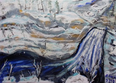 Malerei mit dem Titel "Chasing waterfalls" von Renate Kock, Original-Kunstwerk, Acryl