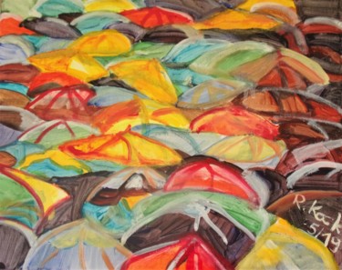 Painting titled "Paraguas" by Renate Kock, Original Artwork, Acrylic