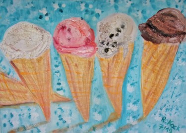 Painting titled "I scream icecream" by Renate Kock, Original Artwork, Acrylic