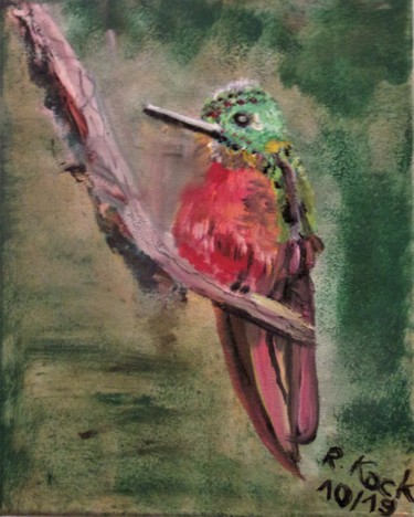 Malerei mit dem Titel "Pajaro del bosque n…" von Renate Kock, Original-Kunstwerk, Öl