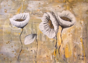 Malerei mit dem Titel "Winterblumen" von Renate Kock, Original-Kunstwerk, Acryl