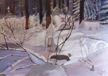 Pintura titulada "Winterlandschaft" por Renate Kock, Obra de arte original, Acrílico