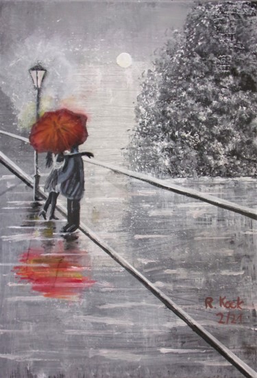 Painting titled "Secret Love" by Renate Kock, Original Artwork, Acrylic