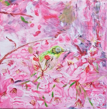 Malerei mit dem Titel "Kirschblüte" von Renate Kock, Original-Kunstwerk, Acryl