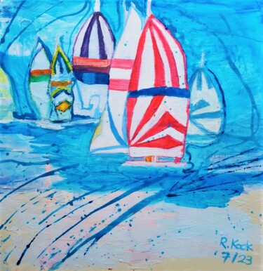 Painting titled "Sailing" by Renate Kock, Original Artwork, Acrylic