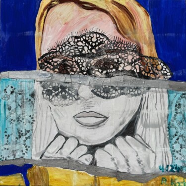 Pittura intitolato "The Masked Girl" da Renate Kock, Opera d'arte originale, Acrilico
