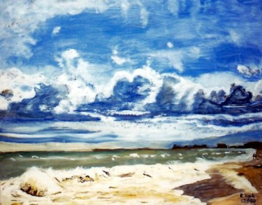 Malerei mit dem Titel "Sturm am Meer in Tu…" von Renate Kock, Original-Kunstwerk, Öl