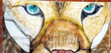 Malerei mit dem Titel "Puma aus Belice" von Renate Kock, Original-Kunstwerk, Pastell