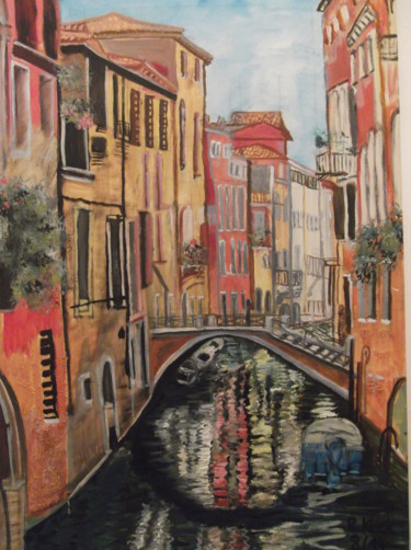 Malerei mit dem Titel "Venedig leuchtet" von Renate Kock, Original-Kunstwerk, Acryl