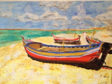 Pintura titulada "Algarve - Armacao d…" por Renate Kock, Obra de arte original, Acrílico