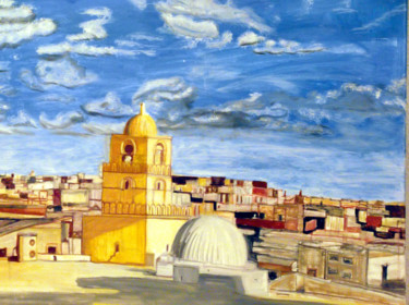 Peinture intitulée "El Djem (Tunesien)" par Renate Kock, Œuvre d'art originale, Huile