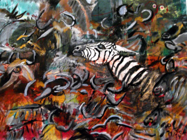 Malerei mit dem Titel "Survival" von Renate Kock, Original-Kunstwerk, Acryl