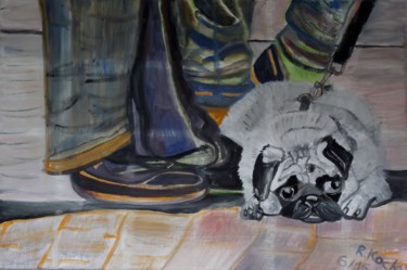 Painting titled "Welch ein Hundelebe…" by Renate Kock, Original Artwork, Oil
