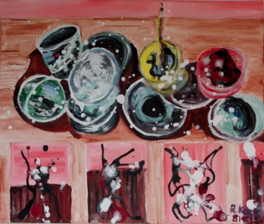 Pintura intitulada "Im Atelier" por Renate Kock, Obras de arte originais, Acrílico