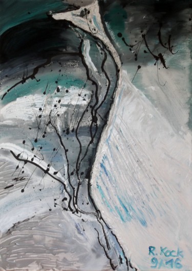 Painting titled "Bergfacetten" by Renate Kock, Original Artwork, Acrylic