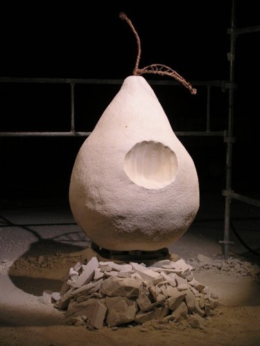 Sculpture titled ""Fruit défendu", sy…" by Renate Verbrugge, Original Artwork, Stone