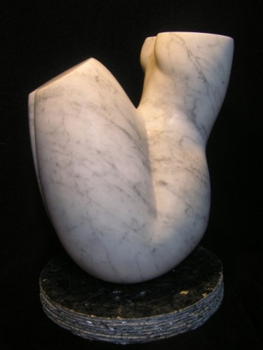Sculpture titled "Zot_Geweld_(e_left.…" by Renate Verbrugge, Original Artwork, Stone