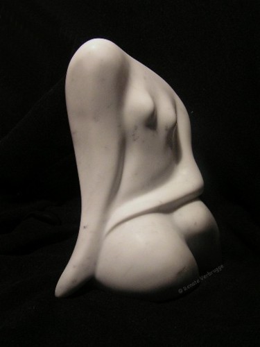 Sculpture titled "Almost_awake_(efrr)…" by Renate Verbrugge, Original Artwork, Stone