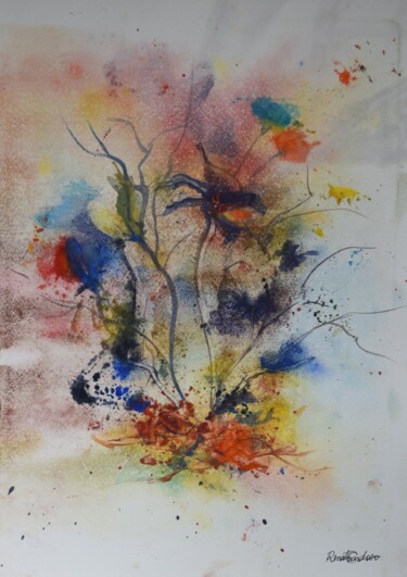 Pintura intitulada "buquê silvestre" por Renato Cardoso, Obras de arte originais, Aquarela