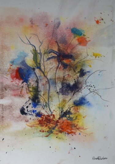 Painting titled "buquê silvestre" by Renato Cardoso, Original Artwork, Watercolor