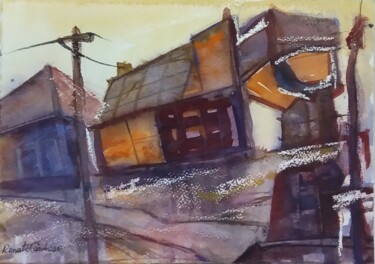 Painting titled "after rain" by Renato Cardoso, Original Artwork, Watercolor