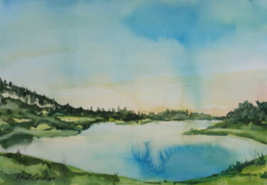 Painting titled "laguna" by Renato Cardoso, Original Artwork, Watercolor