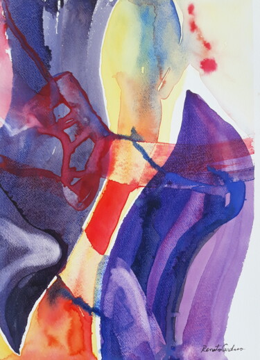 Painting titled "slim" by Renato Cardoso, Original Artwork, Watercolor