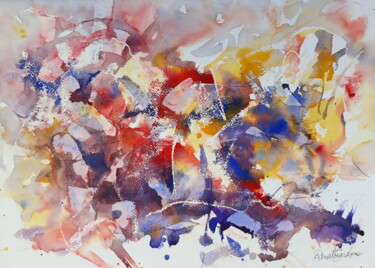 Pintura intitulada "avalanche" por Renato Cardoso, Obras de arte originais, Aquarela