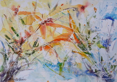 Painting titled "igarapé" by Renato Cardoso, Original Artwork, Watercolor