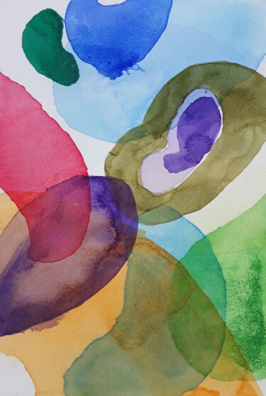 Painting titled "candies" by Renato Cardoso, Original Artwork, Watercolor