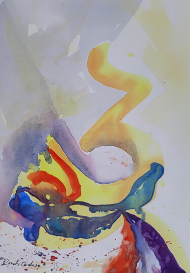 Pintura intitulada "acordes" por Renato Cardoso, Obras de arte originais, Aquarela