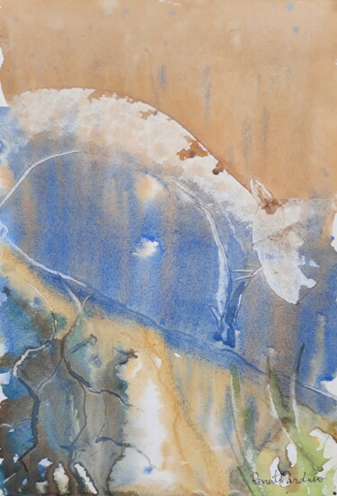 Painting titled "onça pintada na ret…" by Renato Cardoso, Original Artwork, Watercolor