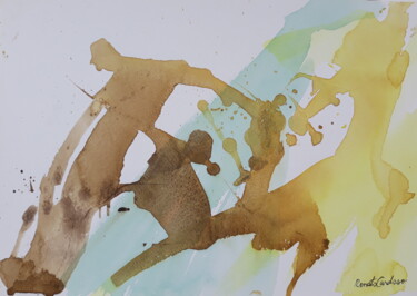 Malerei mit dem Titel "capoeira" von Renato Cardoso, Original-Kunstwerk, Aquarell