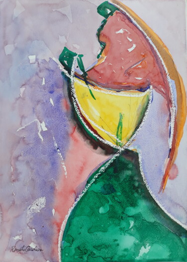 Painting titled "cálice" by Renato Cardoso, Original Artwork, Watercolor