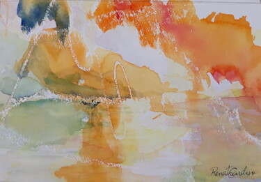 Painting titled "golden hour" by Renato Cardoso, Original Artwork, Watercolor