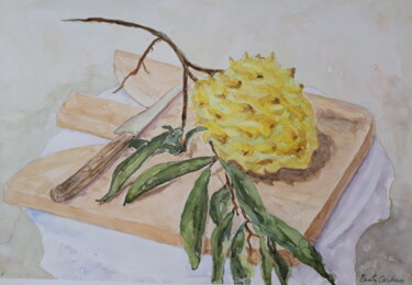 Painting titled "atemoia" by Renato Cardoso, Original Artwork, Watercolor