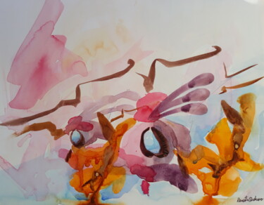 Peinture intitulée "inseto de olhos azu…" par Renato Cardoso, Œuvre d'art originale, Aquarelle