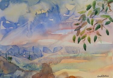 Peinture intitulée "chuva localizada" par Renato Cardoso, Œuvre d'art originale, Aquarelle