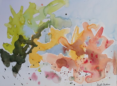 Painting titled "organic shapes" by Renato Cardoso, Original Artwork, Watercolor