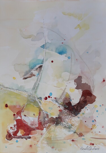 Peinture intitulée "wind motorcycle" par Renato Cardoso, Œuvre d'art originale, Aquarelle