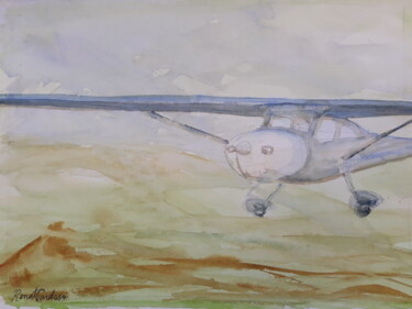 Malerei mit dem Titel "landing" von Renato Cardoso, Original-Kunstwerk, Aquarell