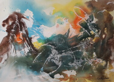 Painting titled "rise up" by Renato Cardoso, Original Artwork, Watercolor
