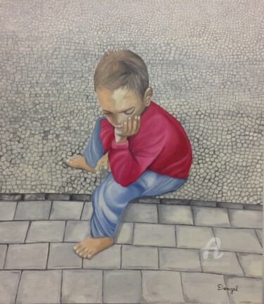 Pintura intitulada "Pensamento inocente" por Renato Donzelli, Obras de arte originais, Óleo
