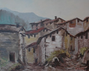 Peinture intitulée "scorcio-vallecamoni…" par Renato Reati, Œuvre d'art originale, Huile